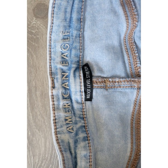 American Eagle Super Hi Rise Jegging Jeans Super Destroy Ripped Size 4 Short - Picture 9 of 12